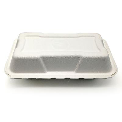 China 560ml Sugarcane Bagasse Pulp Recyclable Disposable Biodegradable Food Container Take Out Lunch Box for sale