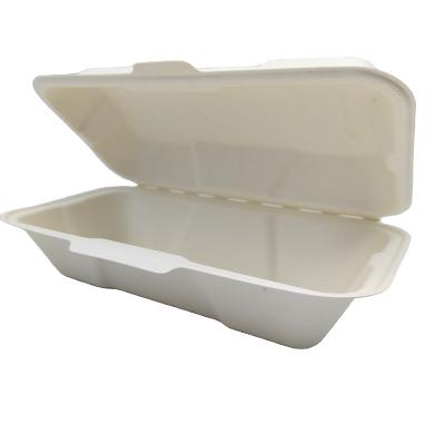 China 560ml Recyclable Wholesale Paper Clamshell Container Biodegradable Disposable Food Packaging Food Container for sale