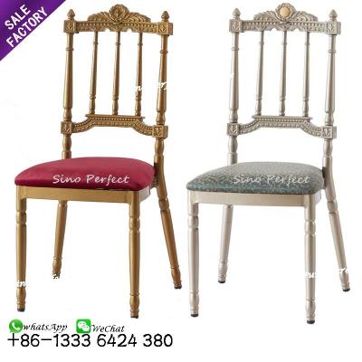 China Quality modern luxury gold aluminum chiavari napoleon chairs wedding furniture king queen chairs for hotel for sale