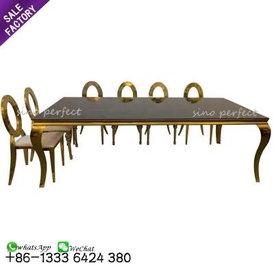 China Wholesale Luxury Foldable Gold Stainless Steel Event Wedding Chairs And Tables Set For Decoration for sale