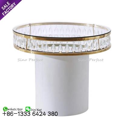 China Modern wedding table sale wedding furniture decor crystal glass round cake display table for event for sale