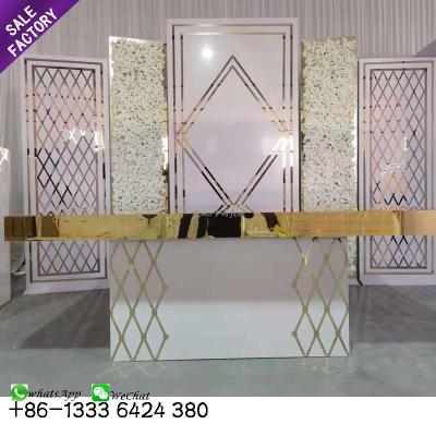 China Wedding Vending Decoration Portable Wedding Wedding Background Removable Gold Background Photographic Rack for sale