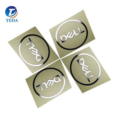 China Waterproof notebook logo sticker electroform nickel sticker metal logo for sale