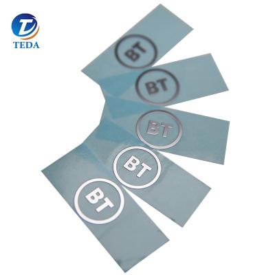 China Waterproof Permanent Custom Adhesive Metal Electroform Nickel Nickel Sticker Label Thin Label Logo Mark for sale