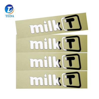 China China Factory Waterproof Metal Nickel Plated Sticker Labels Apple Logo Custom Adhesive Sticker for sale