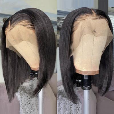 China JP Soft Soft Wholesale Best Selling Short Straight Bob Human Hair Lace Hair Wigs Natural Full Hair Wigs for sale