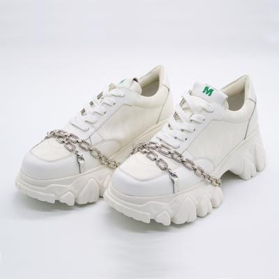 China 2022 comfortable casual custom high quality chunky trendy chain platform sneakers shoes for ladies for sale