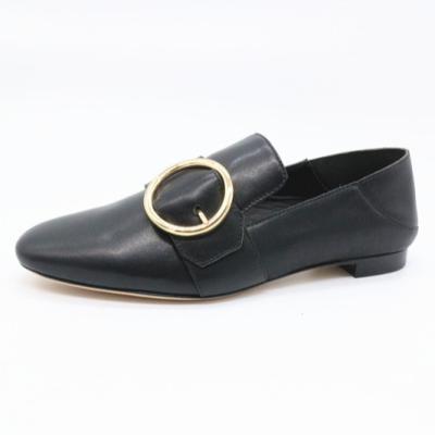 China Comfortable Soft Flats Low Heel Loafers Women Pointed Toe Genuine Leather Insole Pumps for sale