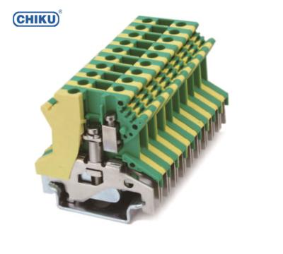 China Electrical Juction Box USLKG 2.5B Din Rail Ground Terminal Block Earth Terminal Strip Connector 2.5mm for sale