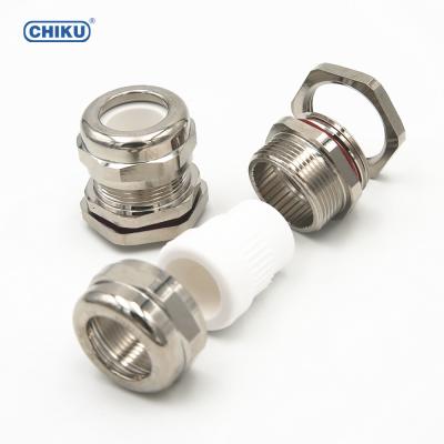 China M25 Metal Cable Gland IP68 Waterproof Nickel Plated Brass Cable Socket Part Seal Firmly Applied For New Energy Vehicles for sale