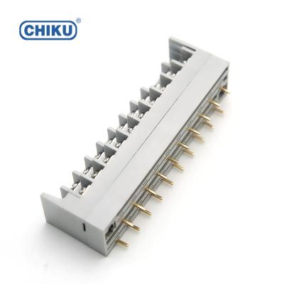 China The power distribution box and pairs etc. L/N/PE 10 Screw Electrical PCB Terminal Block 7.62mm With Cover for sale