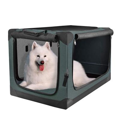 China Hot Selling Soft Sided Dog Kennel Windproof Metal Rod Escape Proof Arch Design Pet Crate Collapsible Dog Playpen Collapsible Dog Cages for sale