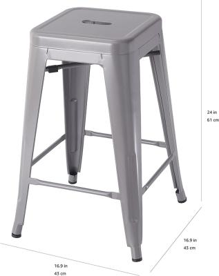 China Cooling outdoor kitchen 24 inch backless stainless steel metal chair industrial barstools bar stools for sale