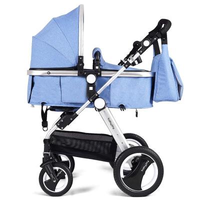 China 2022 Multifunctional Popular Blue Convertible Baby Crib Strollers Extended Australia Goal Stroller Aluminum Structure Fabric for sale