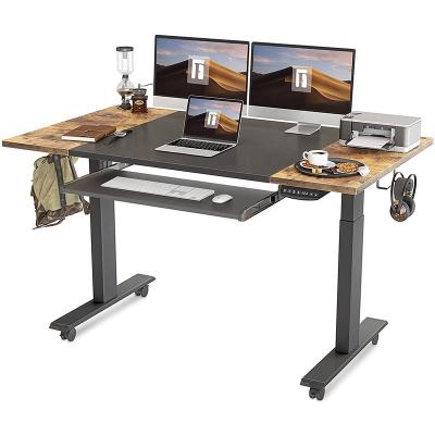 China Other Popular 2022 Indonesia Single Assembly Electric Sit Stand Electric Desk Standing Desk With Keyboard Tray Lockable Casters for sale