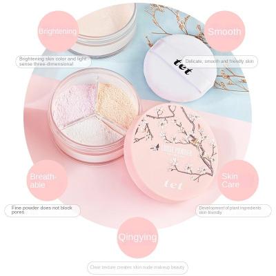 China Three-color Silky Powder Makeup Soft Light Long Lasting Oil Control Satin Tet Satin Concealer Moisturizing Waterproof Anti-sweat Repair Honey for sale