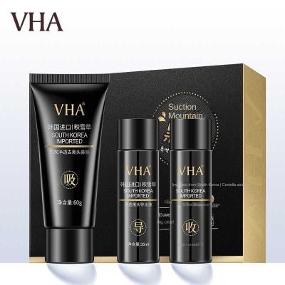 China Blackhead Shrinking Bamboo Clear Pore Charcoal Blackhead Removal Three-Piece Set VHA Soft Fine Skin Care Makeup Facial Blackhead Pore Kit for sale