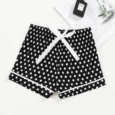 China Women short sleep home pants pj bottoms polka dot girls loungewear sleepwear black and white cute shorts QUICK DRY pijama cheap for sale