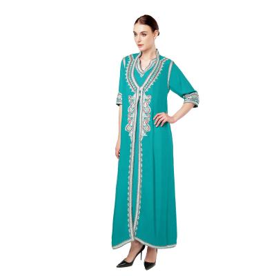 China Islamic National Dress Plus Size Rayon Abaya Fabric Dubai Girl Luxury 100% Muslim Women Dress Maxi Dress Double Layer Two Piece Kaftan Set for sale