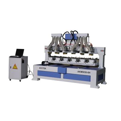 China High-Speed Drilling Multi Heads CNC Router 500*300*200*6 Working Table For Tennis And Badminton Rackets for sale