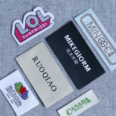 China Low Price Eco-Friendly Professional Custom Brand Factory Logo Woven Label For Clothes Luxury Woven Fabric Labels for sale