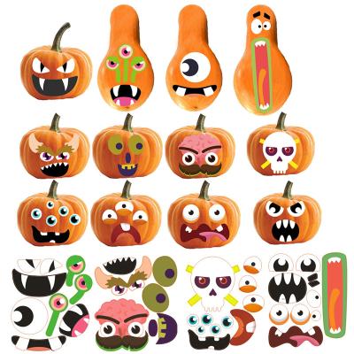 China Amazon Hot Spot Halloween Pumpkin Face Sticker Boom Eggs Party Decoration Fun Waterproof Sticker for sale