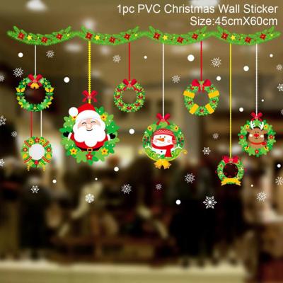 China Custom Waterproof Grandpa Christmas Sticker 3d Wall Panel Wallpapers Waterproof Sticker For Windows for sale