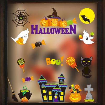 China 2022 Modes Cartoon Halloween Christmas Holiday Wall Sticker Waterproof Decoration Privacy Removable Window Sticker for sale