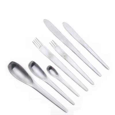 China 304 Simple Daily Household Silver Brushed Stainless Steel Simple Suite Household Silver Brushed Western Tableware Gifts for sale