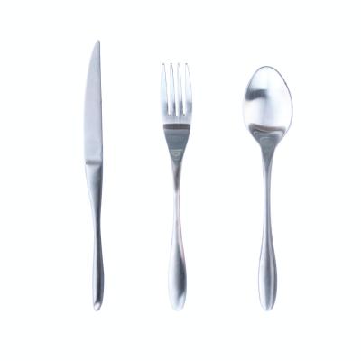 China GH Viable Mirror and Fork Spoon 304 Stainless Steel Cutlery Set Knife Tea Spoon Outdoor Silver Three-Piece Set Tableware for sale