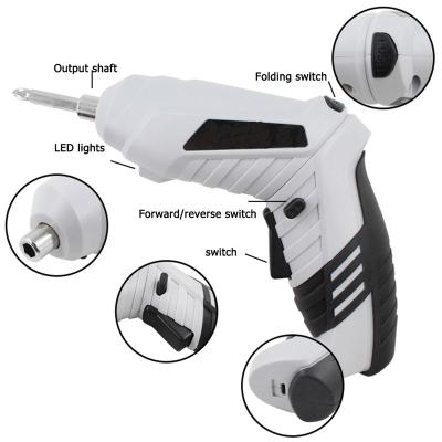 China LED Work 47Pcs Light Cordless Screwdriver Kits 3.6V Hand Plug USB Charging Mini Drill Power Tool Cordless LED Screwdriver for sale