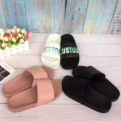 China Durable Lady Slides PU Shoes Anti Slip Sandal Comfort Women Indoor Simple Slippers for sale