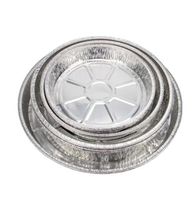 China Food Aluminum Foil Tray Disposable Food Container Dish Round Paper Plate for sale