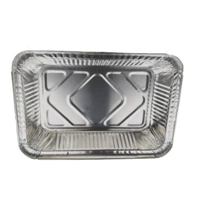 China Oblong Disposable Cake Pan Foil Trays With Lids Disposable Food Aluminum Foil Trays for sale