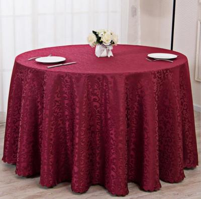 China Banquet Polyester Tablecloth / Polyester Waterproof Wholesale Luxury Waterproof Jacquard Decorative Tablecover for sale