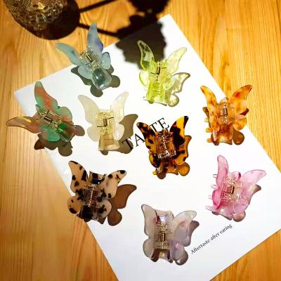 China High Quality Small Pretty Decoration Butterfly Acetate Smooth Clear Hair Clips For Women for sale