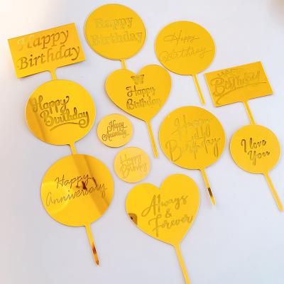 China Acrylic Laser Marking Amazing Acrylic Cake Card Tanabata Wedding Father's Day Mother's Day Cake Decoration for sale