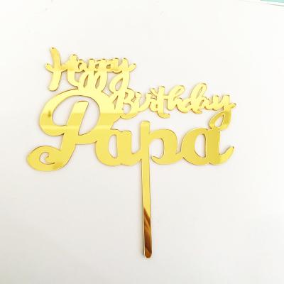 China Happy Cake Toppers Acrylic Cake Decorating Fathers Day Cake Toppers For Dad Grandpa Gift Food Safe Acrylic Cake Decoration for sale