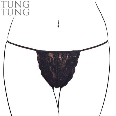 China Breathable High Quality Sexy Ladies Mature Sheer Lace Lingerie Thong for sale