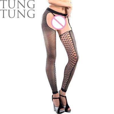 China Breathable Sparkly Seamless Open Crotch Sexy Sheer Pantyhose for sale