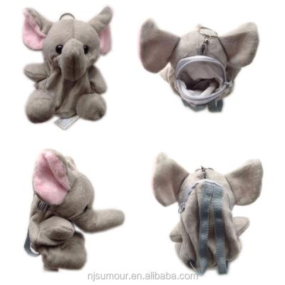 China Eco-Friendly Zippered Plush Key Chain Keychain Coin Pouch Bag Zoo Wild Animal Elephant 5