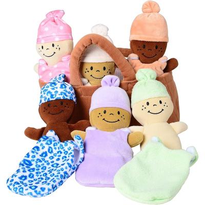 China Mini Baby Plush Toy Set Sustainable Stuffed Toys Baby Doll Set For Girl for sale