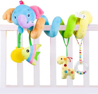 China Spiral Plush Stroller Toys and Travel Activity Toy Stuffed Toy Activity Spiral Plush Cute Elephant Hanging Toy Spiral Spring for sale