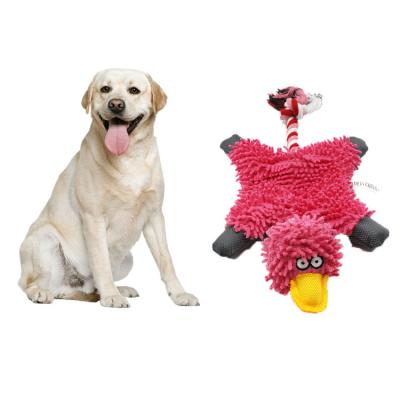 China New Toy Wholesale Interactive Squeaky Dog Stuffed Dog Toys Custom Hot Viable Duck Toy Pet Chew Plush Dog for sale