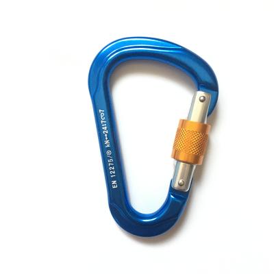 China Camping Pear Shape 25kn High Breaking Aluminum 7075 Carabiner With Lock for sale