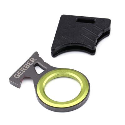 China Outdoor Open Slide Camping Hiking Survival Single Finger Sharp Cut Rope Buckle Key Chain Knife EDC Tool for sale