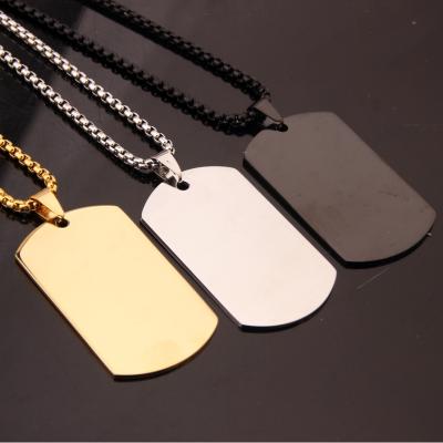 China Global Metal Titanium Stainless Steel Army Brand Customize Dog Tag With Chain for sale