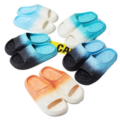 China Cushioning Color Gradient Factory Wholesale Cartoon House Slide PVC Female Indoor And Outdoor Slippers Four Seasons for sale