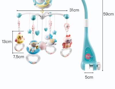 China Soft Plastic Crib Bell Rattle Toy 0-18 Months Infant Comfort Toy Projection Headbell Music for sale