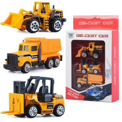 China Funny Educational Toy Children Pull Back Alloy Engineering Vehicle Set Gift Toy Simulation Plastic Toys for sale